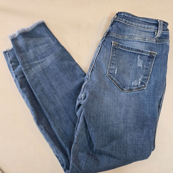 KanCan Jeans Women's 29 Cut Off Distress Button Fly Skinny High Rise Medium Wash - Picture 11 of 15